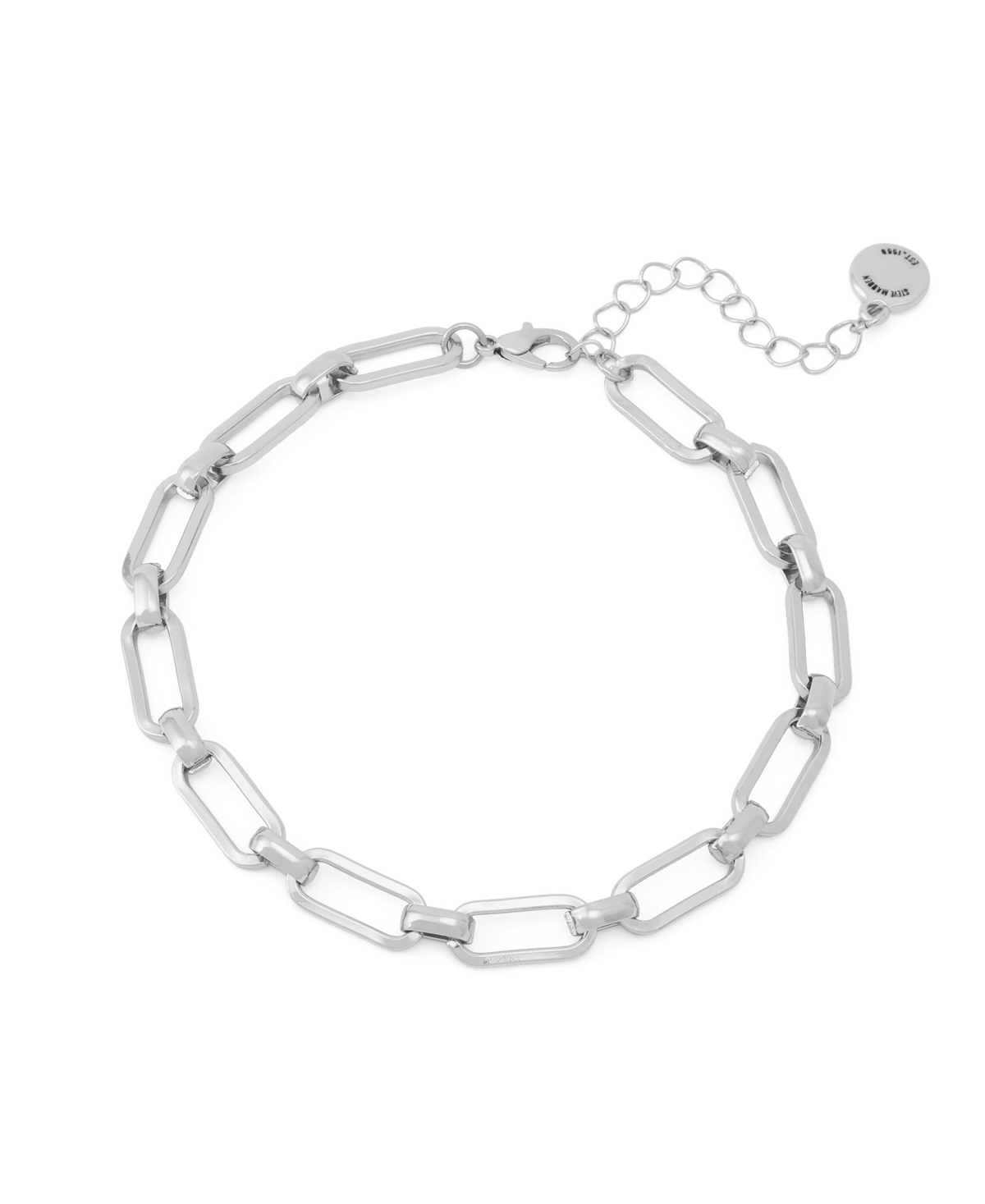 Steve Madden Paperclip Chain Anklet - Rhodium