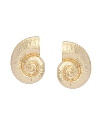 Gold Vintage Conch Stud Earrings