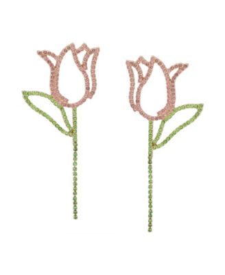 Faux Stone Spring Chick Tulip Statement Earrings