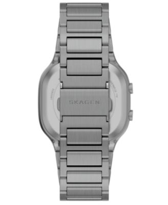 Men's Mellem Digital Lcd Gunmetal Stainless Steel Watch, 38mm