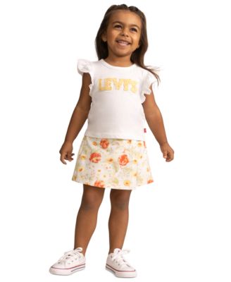 Girls' 2T-6X Ruffle Knit Top and Skort, 2-Piece Set