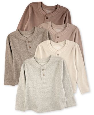 Baby Boys' Payton Waffle Henley T-Shirt, 5-Pack