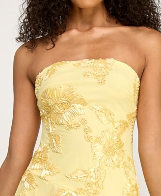 Juniors' Asymmetrical Strapless Dress