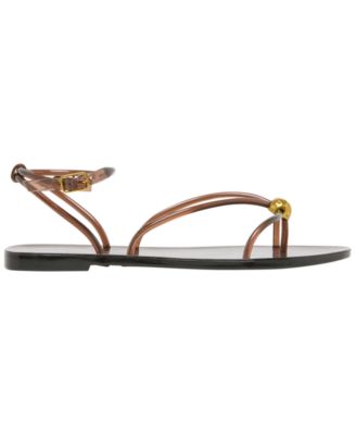 Women's Kenley Vinyl Strappy Jewelry Stud Flat Sandals