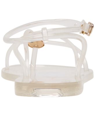 Women's Kenley Vinyl Strappy Jewelry Stud Flat Sandals