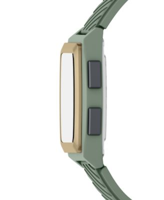 Armani Exchange Men's LCD Green Silicone Watch, 42mm