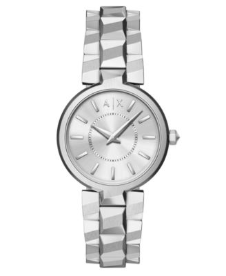 Armani Exchange Women's Quartz Two-Hand Silver Stainless Steel Watch, 34mm