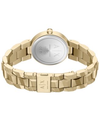 Armani Exchange Women's Quartz Two-Hand Gold Stainless Steel Watch, 34mm