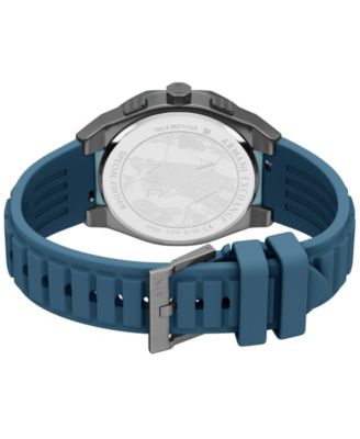 Armani Exchange Men's Sync Quartz Chronograph Blue Silicone Watch, 44mm