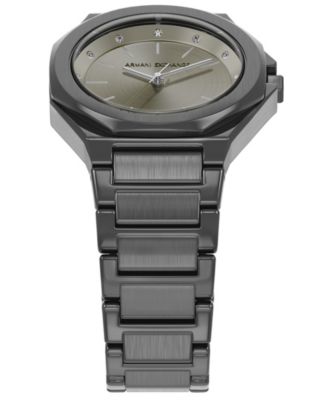 Armani Exchange Women's Quartz Three-Hand Gunmetal Stainless Steel Watch, 34mm