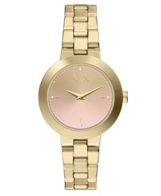 Armani Exchange Women's Quartz Two-Hand Gold Stainless Steel Watch, 36mm