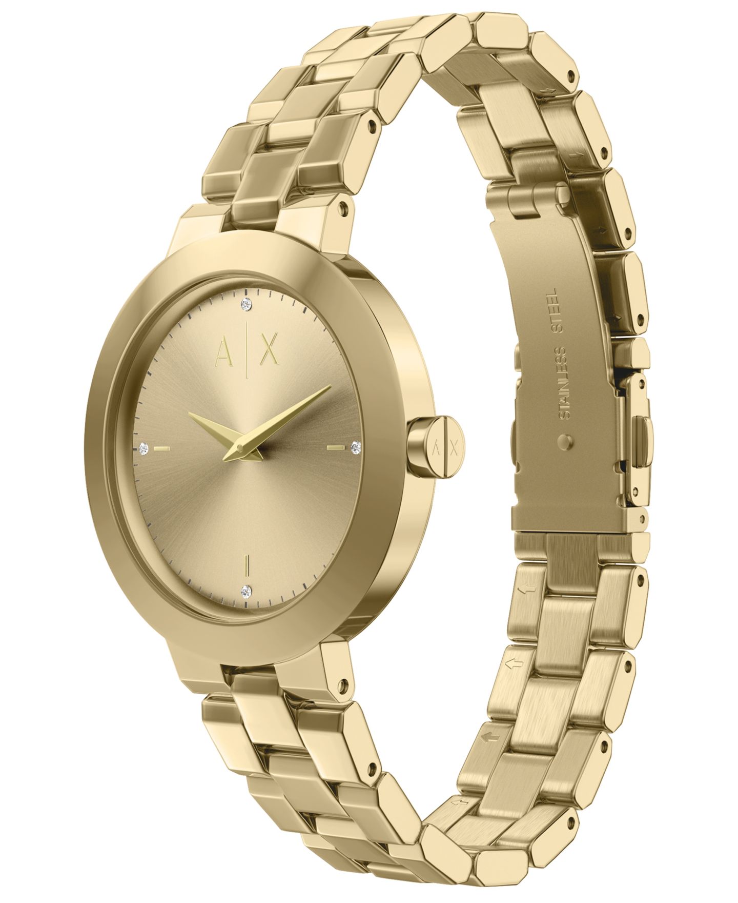 Женские часы A|X Armani Exchange Quartz Two-Hand Gold Stainless Steel, 36mm — фото 4
