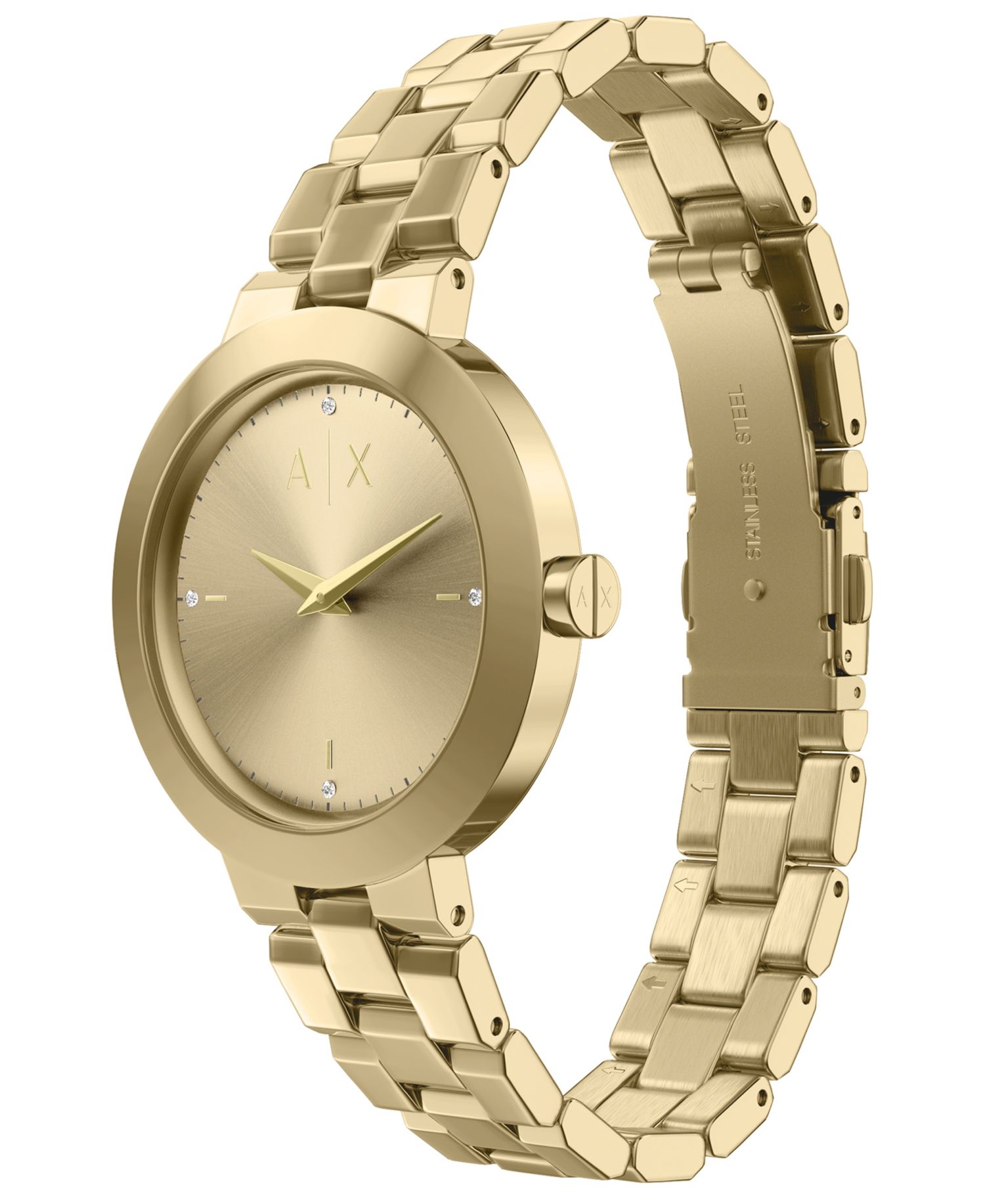 Armani Exchange Women's Quartz Two-Hand Gold Stainless Steel Watch, 36mm