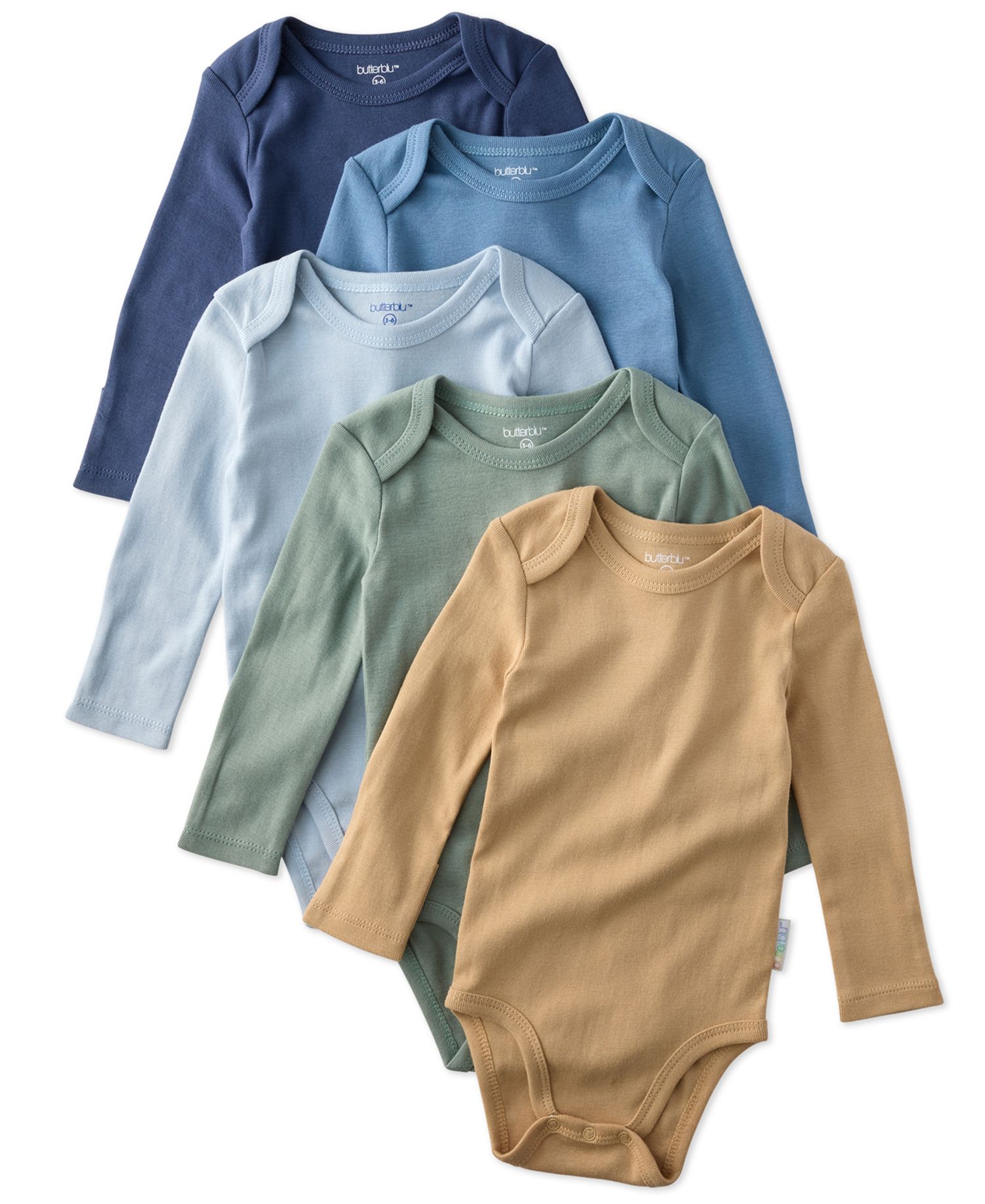 Baby Boys' and Girls' Blake Long-Sleeve Bodysuits, 5-Pack
