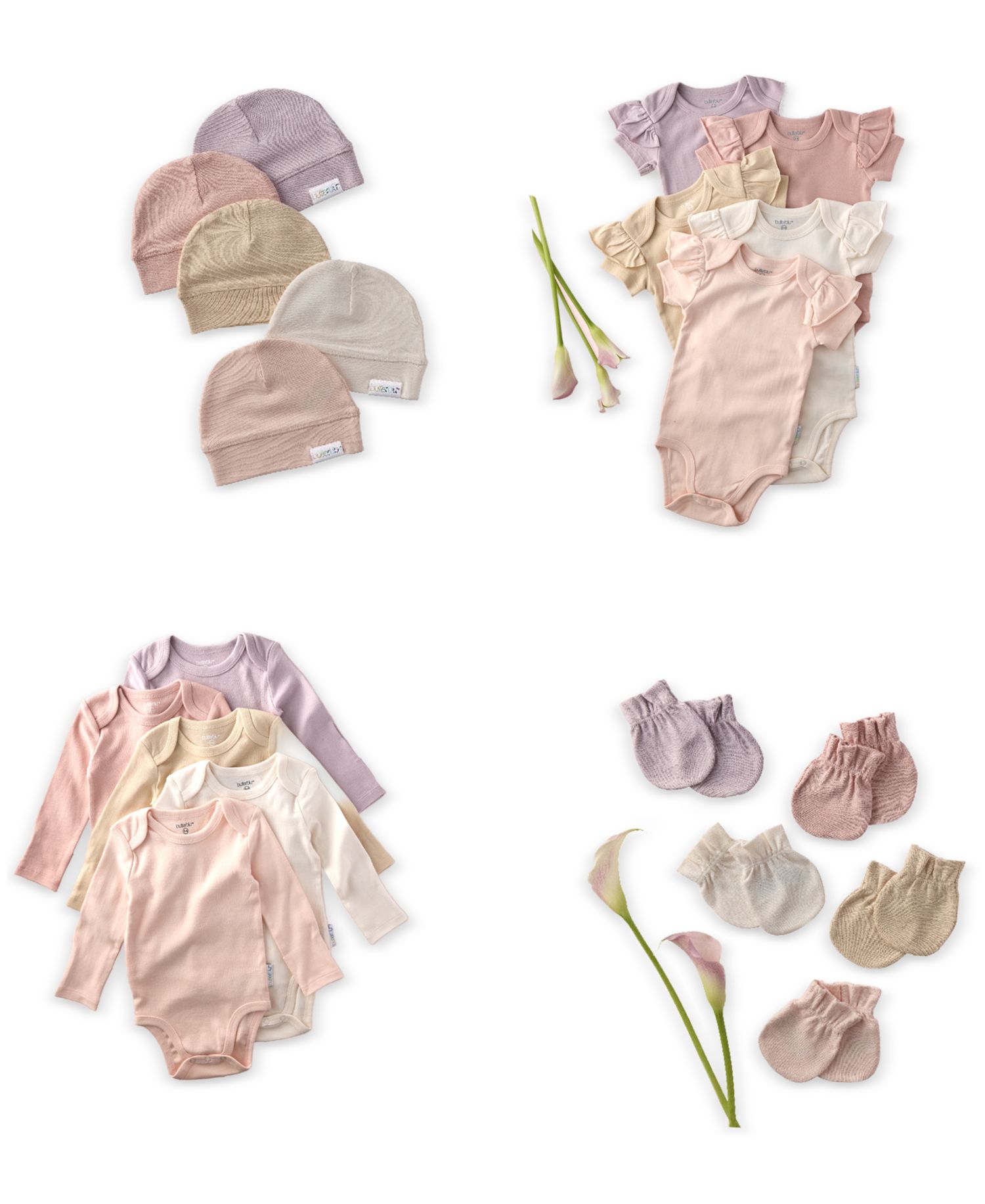 Baby Girls' Ashley Ruffle Shoulder Long-Sleeve Organic Cotton Bodysuits 5-Pack