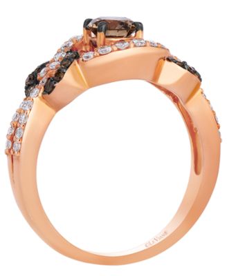 Chocolate Diamond (0.58 ct. t.w.) & Vanilla Diamond (0.34 ct. t.w.) Ring in 14k Strawberry Gold