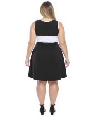 Plus Size Round Neck Soft Flare A-Line Dress