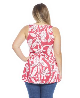 Plus Size Paisley Scoop Neck Tunic Tank Top
