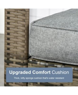 3 Piece Patio Furniture, PE Wicker Storage Table & Chairs,