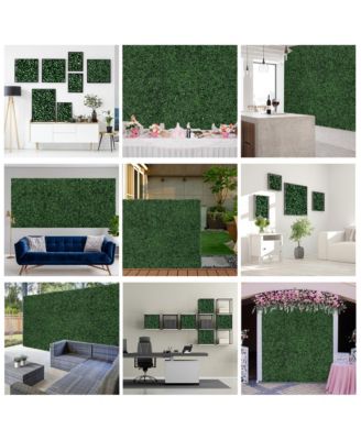 12 PCS 20" Artificial Boxwood Privacy Hedge Screen, Light