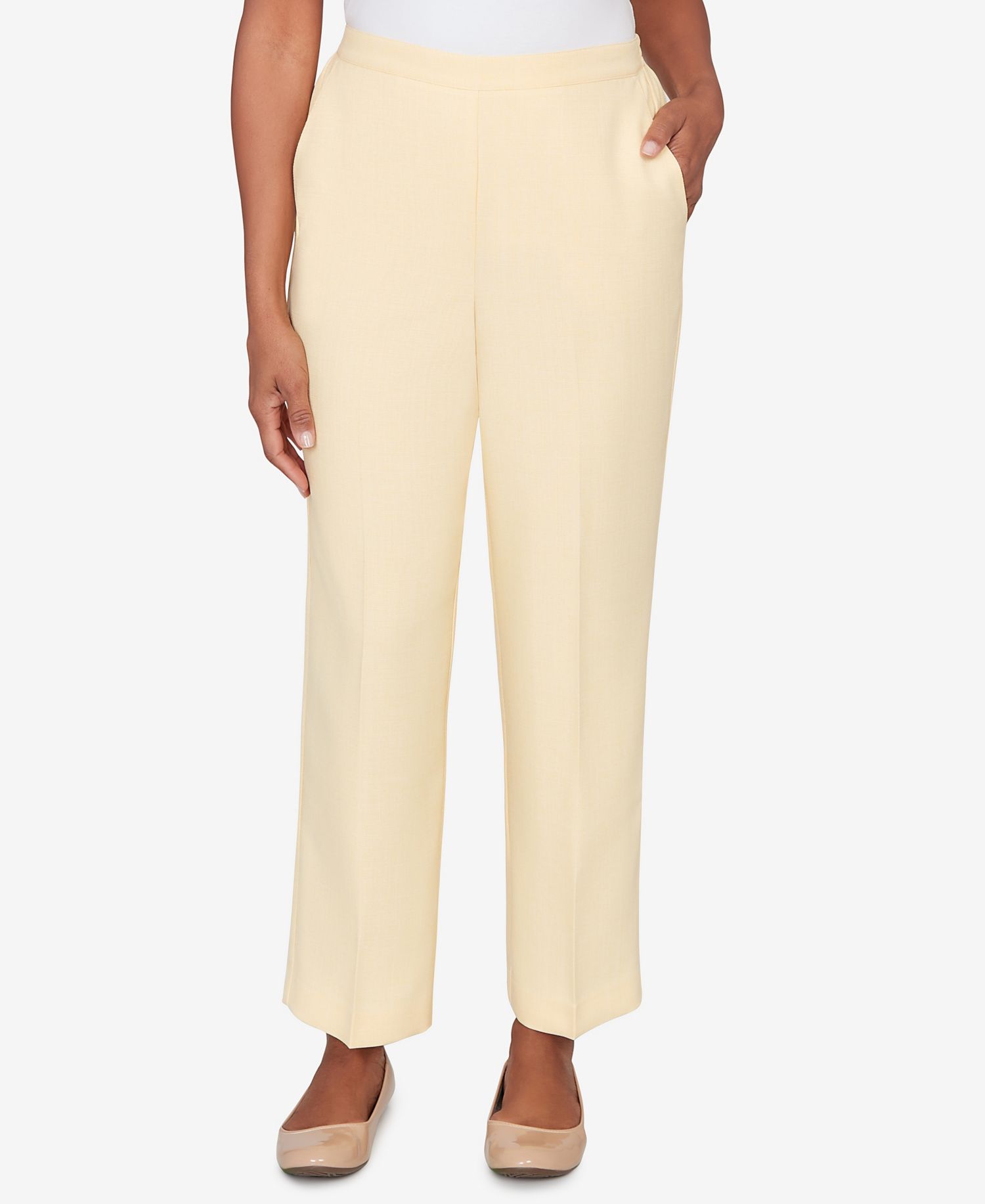 Plus Size Al Fresco Tailored Flat Front Short Length Pants