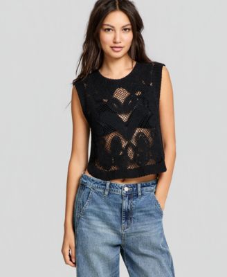 Women's Placed Crocheted Tank Top
