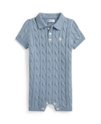 Baby Boys' Cable-Knit Shortall