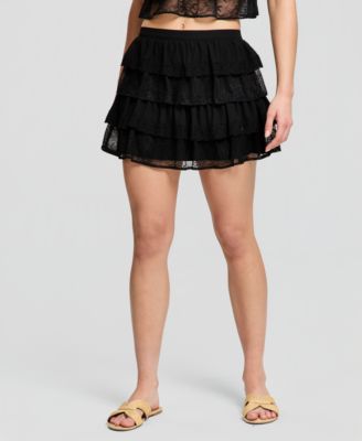 Women's Chiffon Lace Mini Skirt