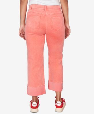 Petite Sunwashed Cuffed Colored Ankle Jeans