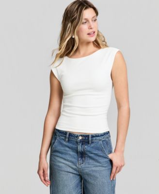 Women's Scoop Back Cotton Knit Top