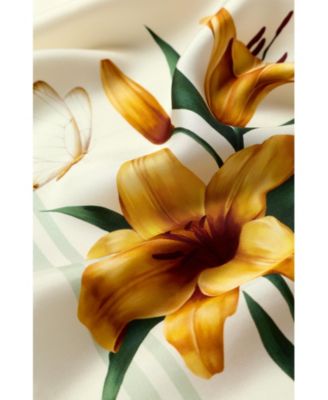 Women's Lily Print Silk Scarf