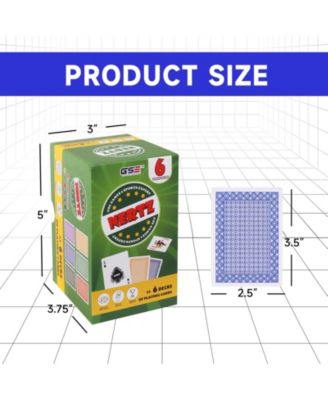 6-Deck Nertz Card Game Set, Multi-colored Playing Cards for Poker, Blackjack, Rummy, Go Fish, Bridge