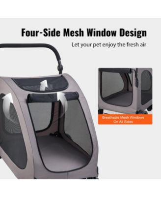 Pet Stroller 4-Wheel Dog Stroller 160 LB Capacity Adjustable Handle