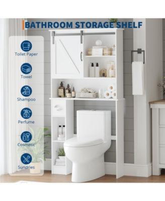 65.4" h Bathroom Shelf over with Sliding Barn Door, for Bathroom, Laundry