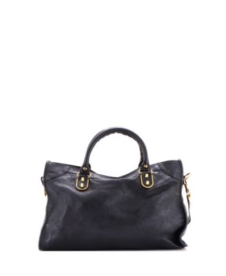 Medium City Classic Metallic Edge Bag Leather