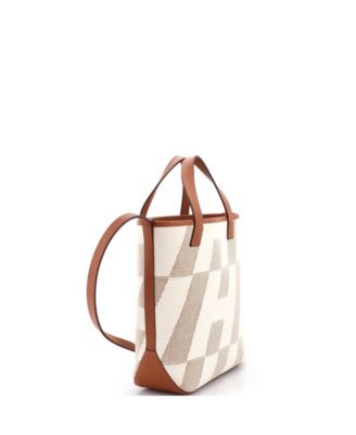 27 Cabas H en Biais Tote Canvas with Leather