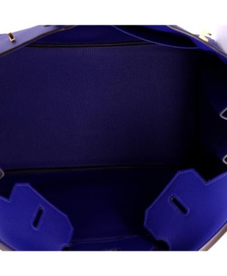 Birkin 35 Handbag Blue Epsom with Gold Hardware