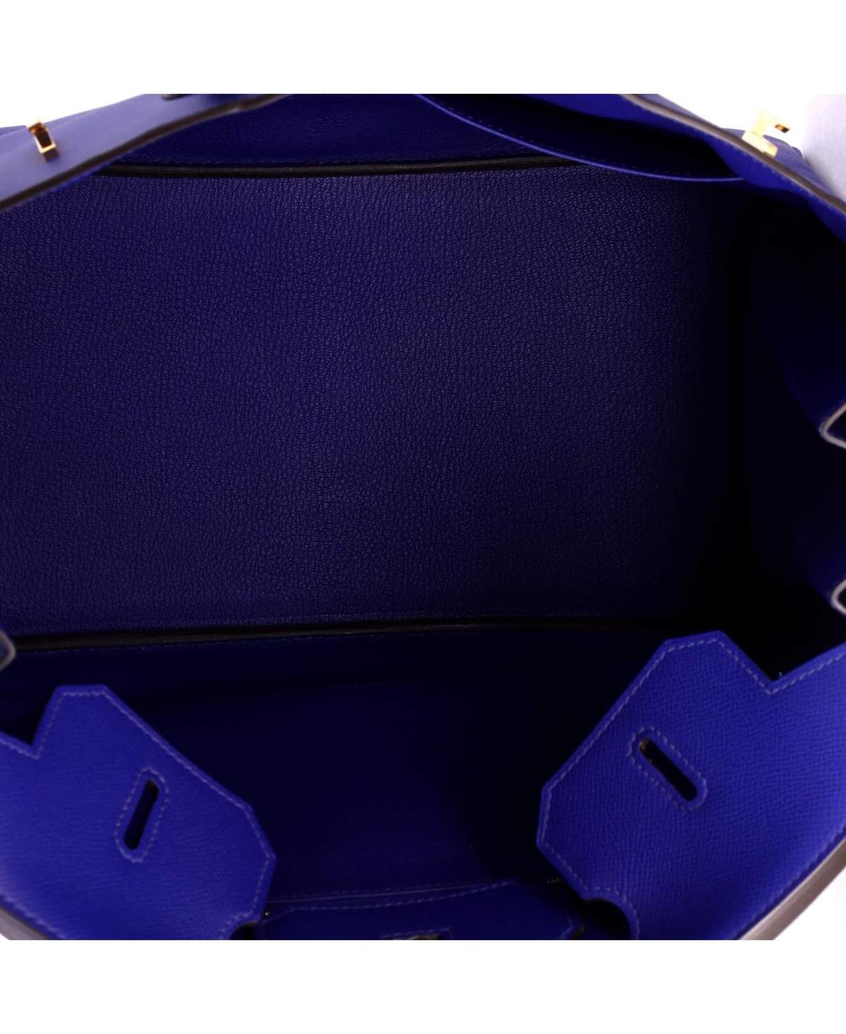 Pre-Owned HERMES Birkin 35 Handbag Blue Epsom with Gold Hardware