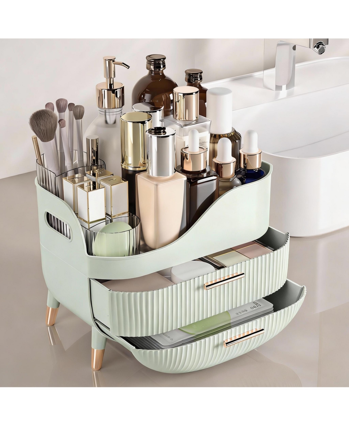 Yigii Large Capacity Makeup Organizer with Drawers for Skincare