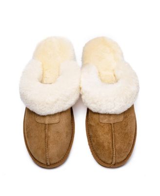 Women's Shearling and Suede Clog Slippers Spring