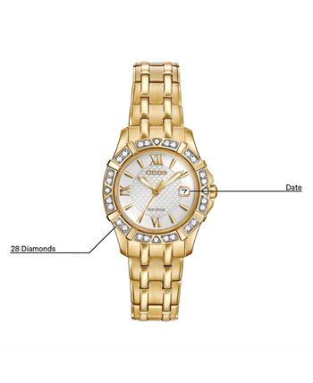 Citizen Women's Eco-Drive Diamond Accent Gold-Tone Stainless Steel
