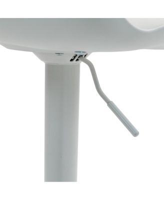 Modern PU Leather Adjustable Swivel Bar Stools (Set of 2) - White