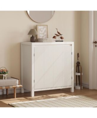 Modern Sideboard Buffet Cabinet with Adjustable Shelf & Fluted Doors, Small Accent Console Cabinet for Living Room Storage