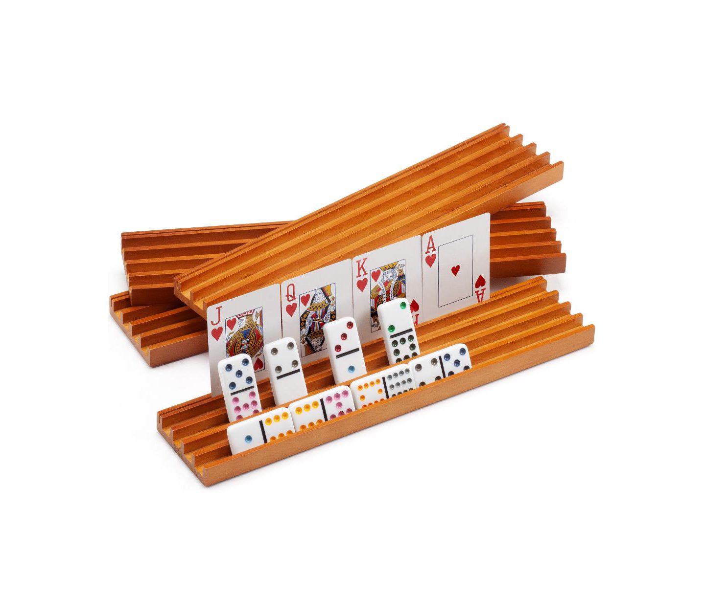 Детские игрушки GSE Games & Sports Expert Domino and Playing Card Racks, Set of 4, Ages 3+, цвет: Domino/Card Holders — фото 1