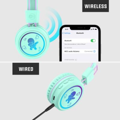 KidJamz KJ55BT (2 Pack) Bluetooth Wireless Headphones for Kids w/ LED Lights