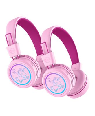 KidJamz KJ55BT (2 Pack) Bluetooth Wireless Headphones for Kids w/ LED Lights