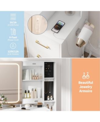 Vanity Desk Mirror and Lights - Makeup Vanity Set for Bedrooms, Apartments, Easy to Assemble