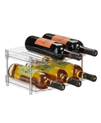 Free-Stand Stackable 2-Tier Water Bottle Holder, 2 Pack, Clear/Polished