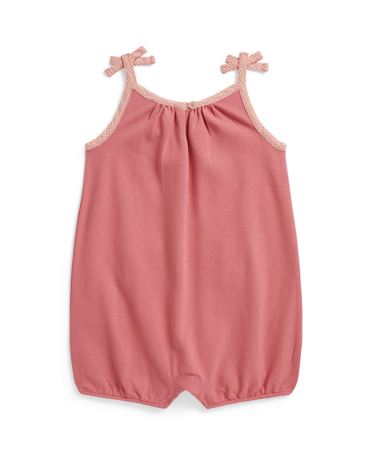 Polo Ralph Lauren Baby Girls' Gingham Stretch Mesh Bubble Shortall