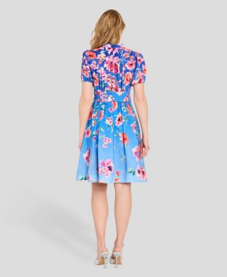 Petite V-neck Short-Sleeve Dress